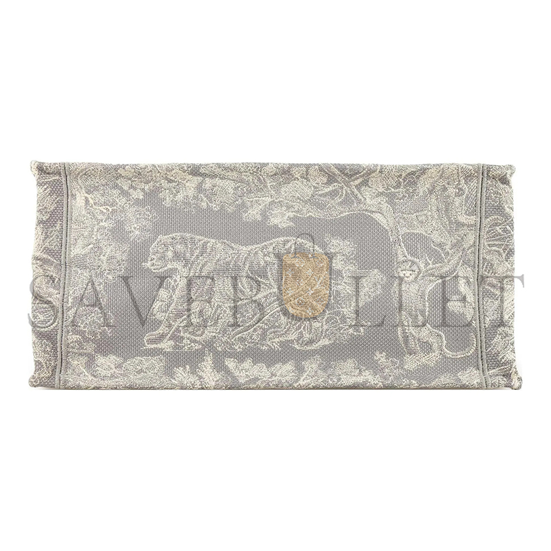 DIOR CANVAS EMBROIDERED MEDIUM DIORIVIERA TOILE DE JOUY BOOK TOTE GRAY M1296ZRGO-M932 (36.5*28*17.5cm)